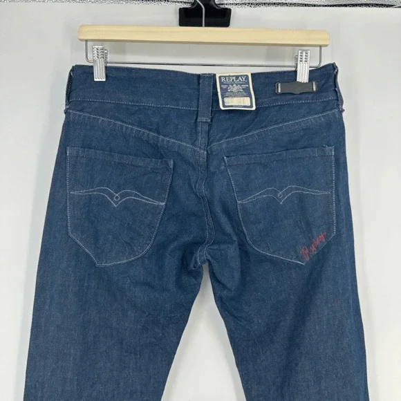 REPLY Bootcut Womens Swenfani Jeans Size 28 Long Inseam Low Rise Y2K Western - Picture 4 of 12